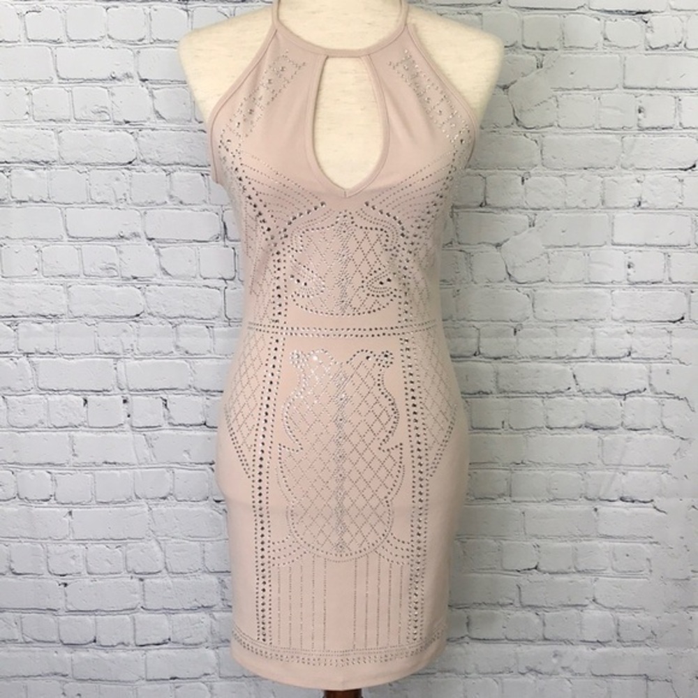 IRIS Sequin Halter Dress Pink sz S